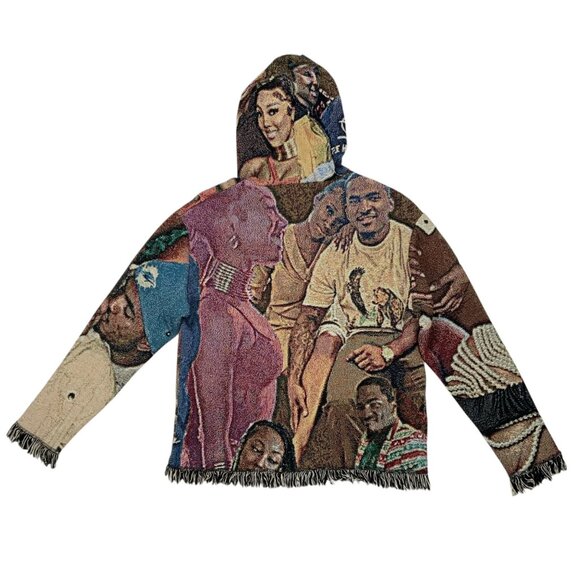 Kaiface The Brand Tapestry Hoodie Sweatshirt Pullover M Streetwear Urban Fringe - Picture 13 of 14